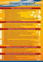 Стенд "Правила выполнения лабораторных работ по биологии" (вариант 2) - «globural.ru» - Воронеж