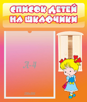 Стенд "Список детей на шкафчики" №6 - «globural.ru» - Воронеж
