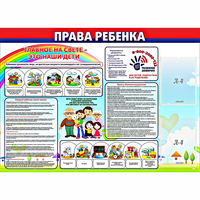Стенд "Права ребенка"  с 2 карманами - «globural.ru» - Воронеж