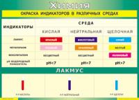 Таблица Окраска индикаторов в различных средах 1000*1400 винил - «globural.ru» - Воронеж
