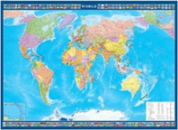 Настенная политическая карта мира с флагами на английском языке - «globural.ru» - Воронеж