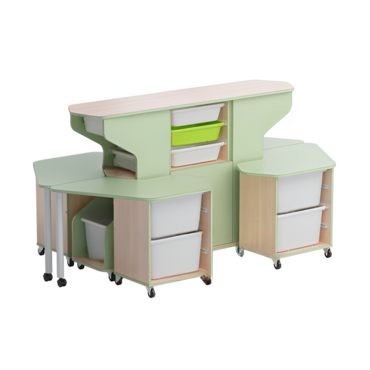 Модуль-стеллаж "Робот-Робик 002" (бук/фисташковый) - «globural.ru» - Воронеж