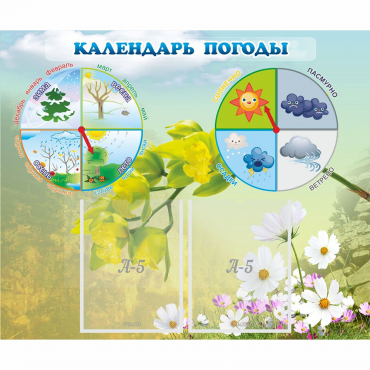 Стенд "Календарь погоды" с 2 карманами - «globural.ru» - Воронеж