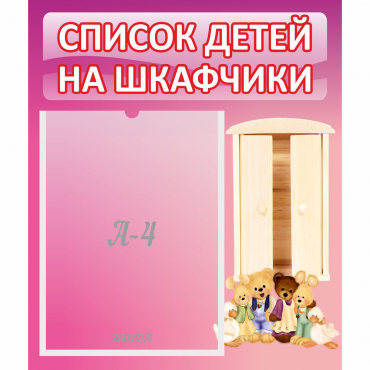 Стенд "Список детей на шкафчики" - «globural.ru» - Воронеж